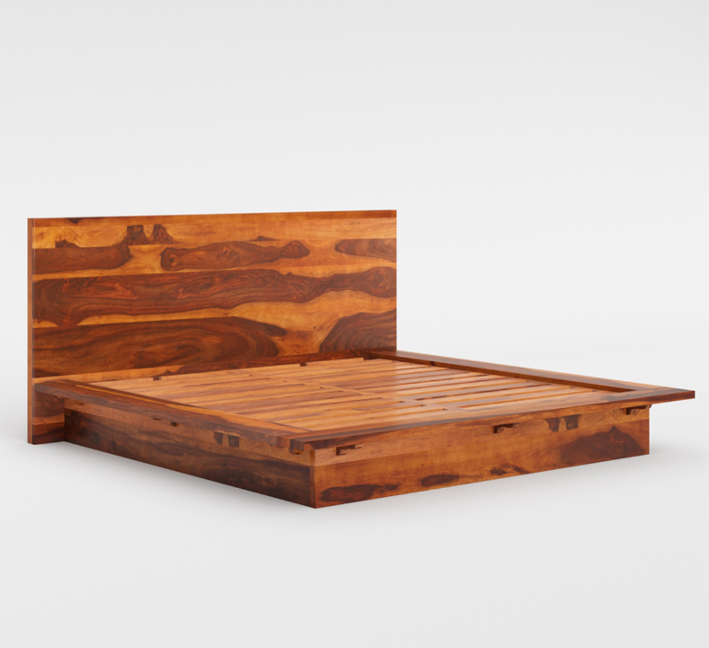 Delaware Solid Wood Platform  Alaskan King Bed