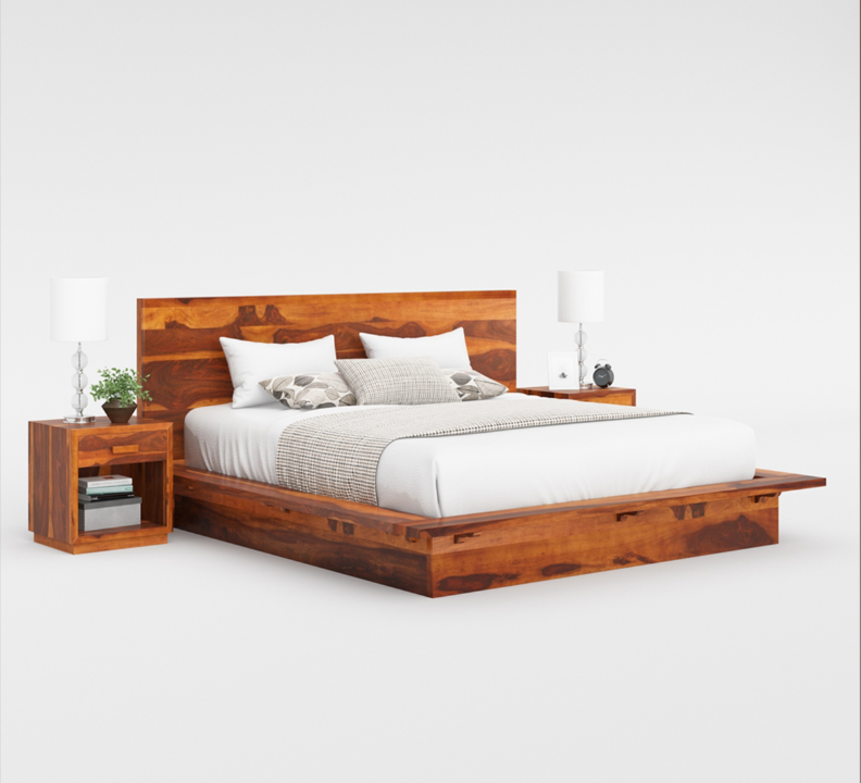 Delaware Solid Wood Platform  Alaskan King Bed
