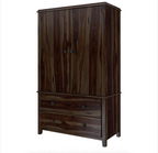 Bozeman Rustic Solid Wood Wardrobe Large Armoire With Drawers