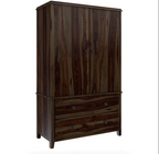 Bozeman Rustic Solid Wood Wardrobe Large Armoire With Drawers