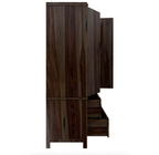Bozeman Rustic Solid Wood Wardrobe Large Armoire With Drawers