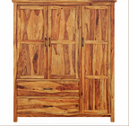 Sheffield Farmhouse Solid Wood Large Bedroom Wardrobe Armoire With Drawer