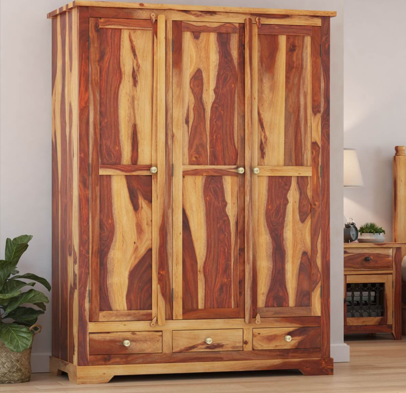 Crossett Large Solid Wood Armoire with Hanging Rod