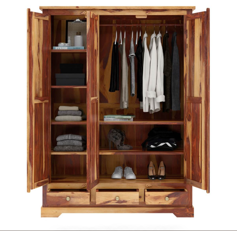 Crossett Large Solid Wood Armoire with Hanging Rod