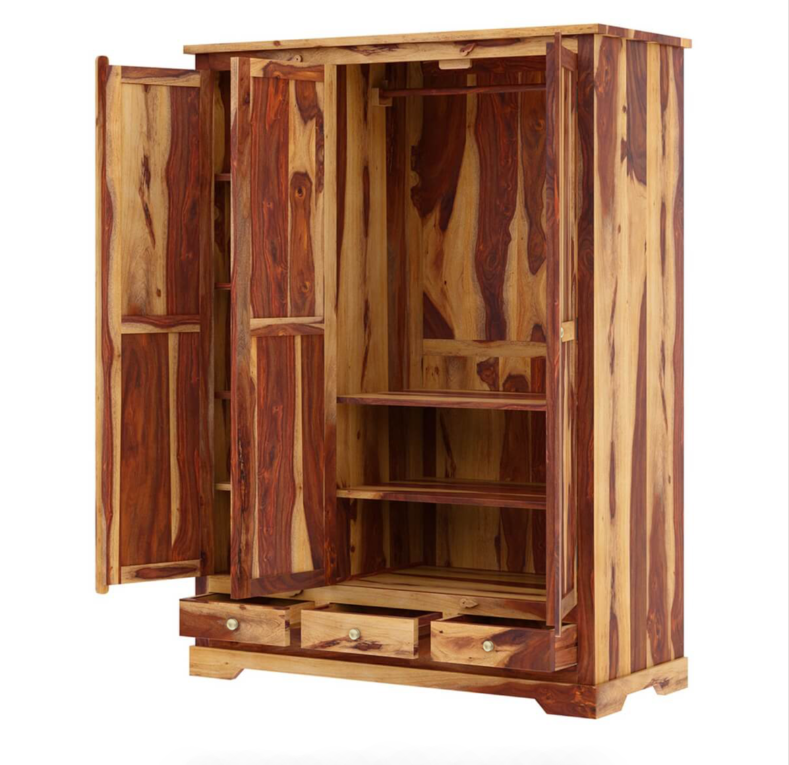 Crossett Large Solid Wood Armoire with Hanging Rod