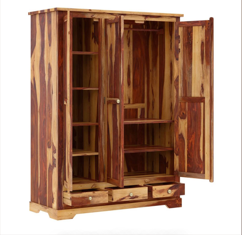 Crossett Large Solid Wood Armoire with Hanging Rod