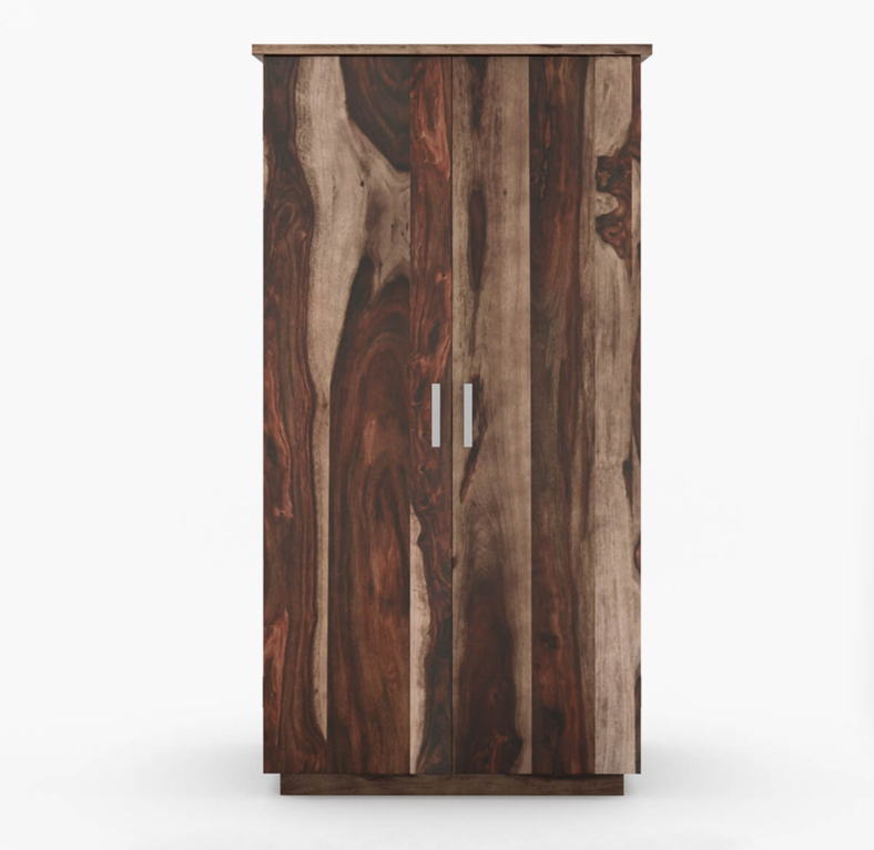 Hampshire Rustic Solid Wood Wardrobe Armoire With Drawers And Shelves