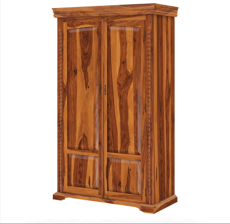 Empire Bedroom Transitional Solid Wood Large Armoire Wardrobe With Shelves
