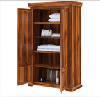 Empire Bedroom Transitional Solid Wood Large Armoire Wardrobe With Shelves