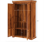 Empire Bedroom Transitional Solid Wood Large Armoire Wardrobe With Shelves