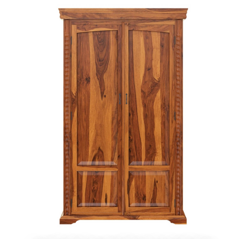 Empire Bedroom Transitional Solid Wood Large Armoire Wardrobe With Shelves
