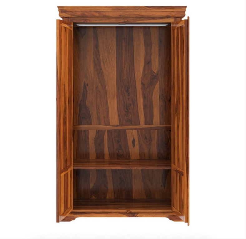 Empire Bedroom Transitional Solid Wood Large Armoire Wardrobe With Shelves