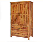 Healdsburg Farmhouse Solid Wood Large Wardrobe Armoire With Drawers
