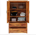 Healdsburg Farmhouse Solid Wood Large Wardrobe Armoire With Drawers