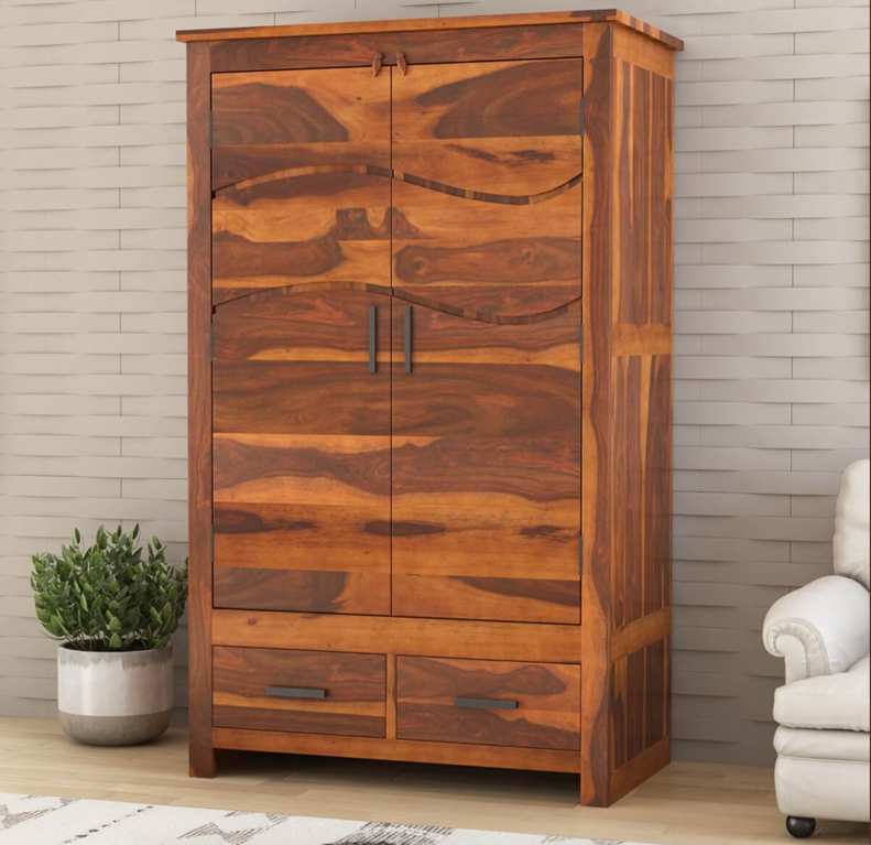 Santa Barbara Solid Wood Large Bedroom Armoire Wardrobe With Drawers