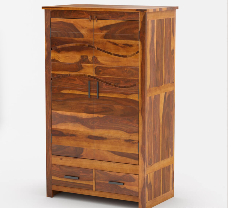 Santa Barbara Solid Wood Large Bedroom Armoire Wardrobe With Drawers