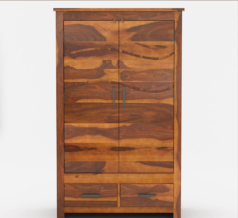 Santa Barbara Solid Wood Large Bedroom Armoire Wardrobe With Drawers