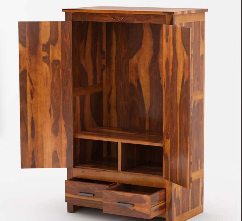 Santa Barbara Solid Wood Large Bedroom Armoire Wardrobe With Drawers