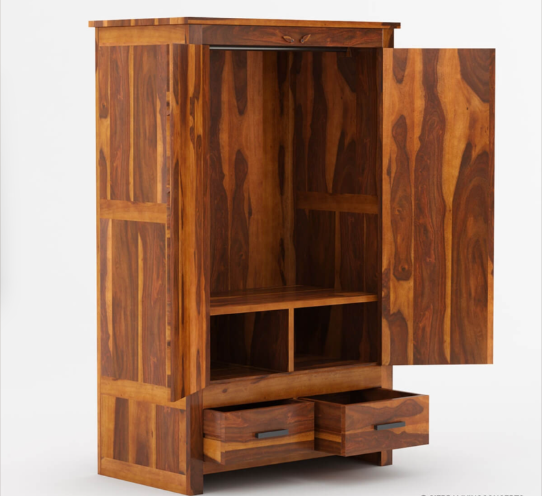 Santa Barbara Solid Wood Large Bedroom Armoire Wardrobe With Drawers