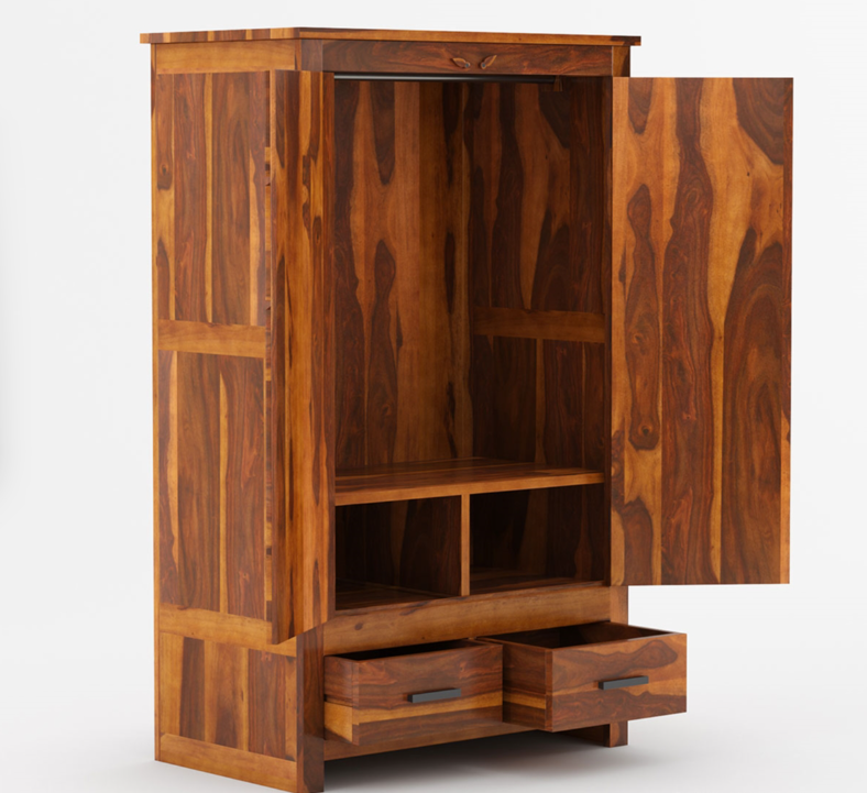 Santa Barbara Solid Wood Large Bedroom Armoire Wardrobe With Drawers