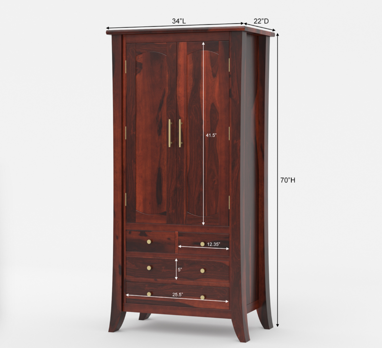 Georgia Traditional Solid Wood Tall Armoire with Drawers