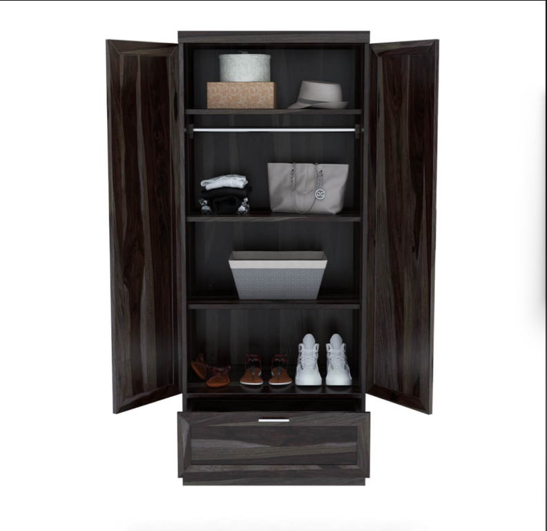 Jerold Solid Wood Tall Wardrobe Armoire with Storage