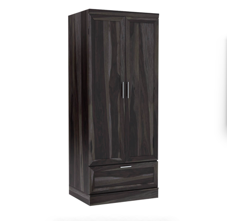 Jerold Solid Wood Tall Wardrobe Armoire with Storage