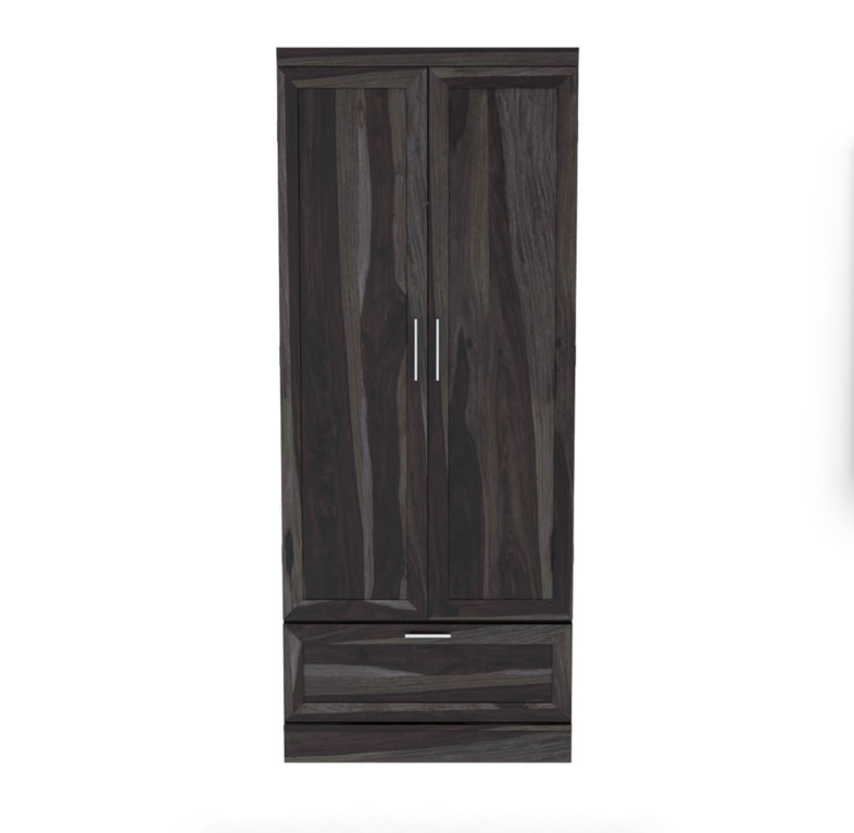 Jerold Solid Wood Tall Wardrobe Armoire with Storage