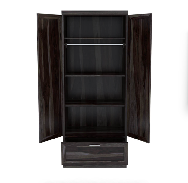 Jerold Solid Wood Tall Wardrobe Armoire with Storage