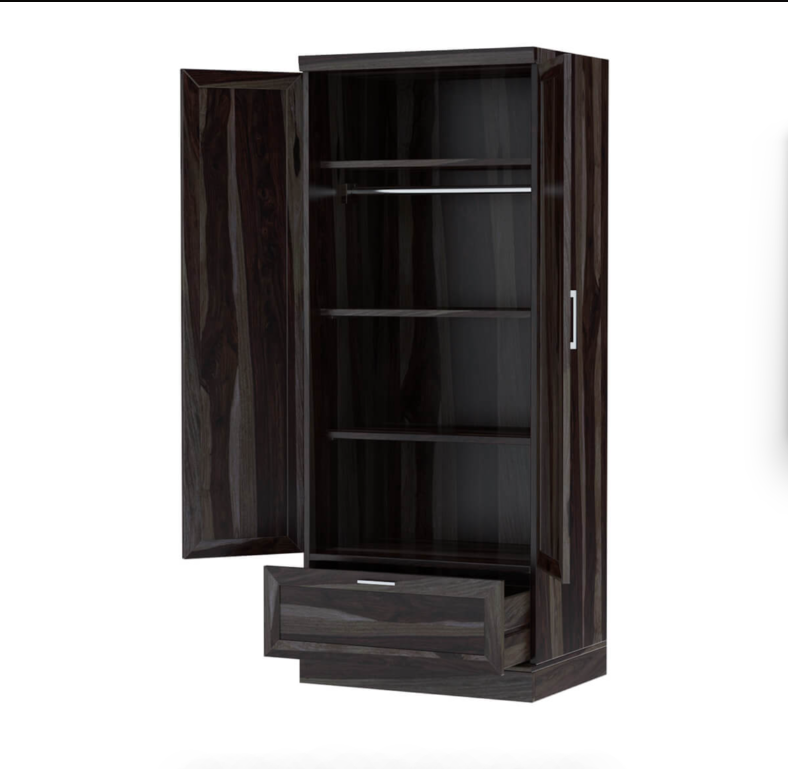 Jerold Solid Wood Tall Wardrobe Armoire with Storage