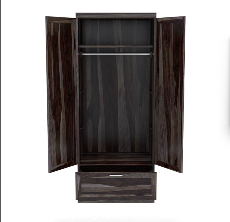 Jerold Solid Wood Tall Wardrobe Armoire with Storage