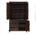 Antwerp Farmhouse Rustic Solid Wood Large Clothing Armoire Wardrobe
