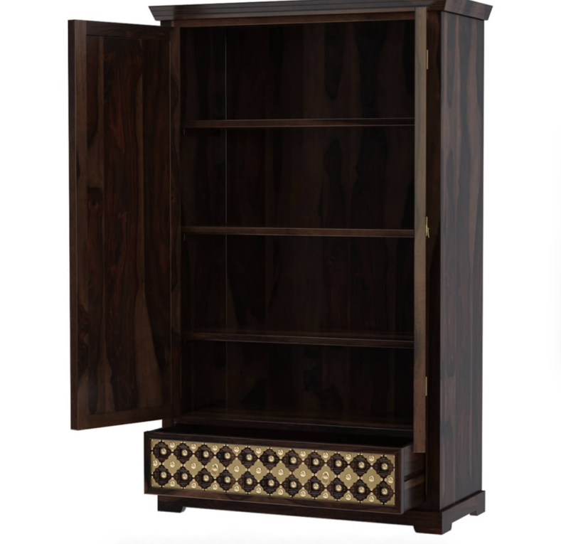 La Junta Solid Wood Brass Inlay French Country Style Armoire