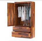 Rebecca Modern Solid Wood Wardrobe Clothing Armoire With Shelves