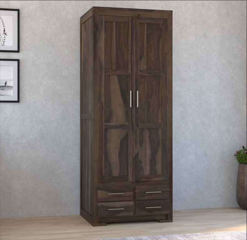 Solid Wood 4 Drawer Tall Armoire Closet