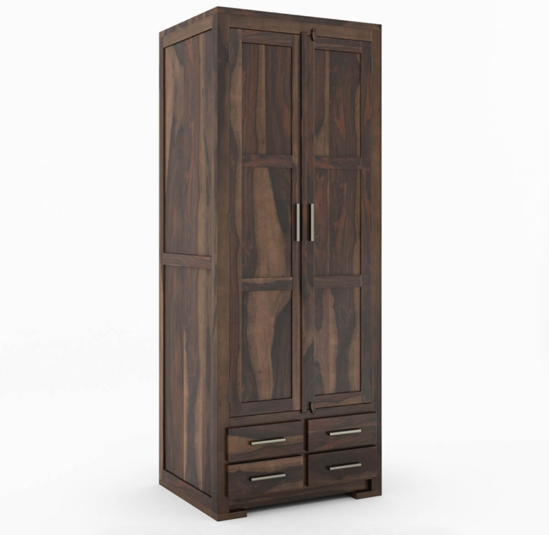 Solid Wood 4 Drawer Tall Armoire Closet