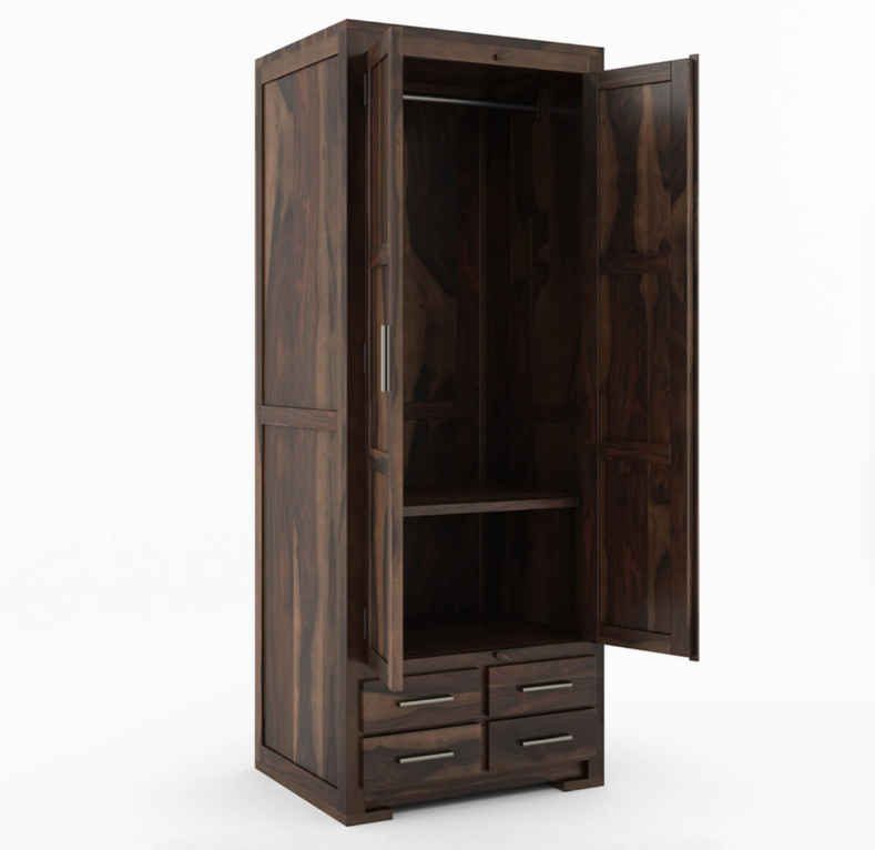 Solid Wood 4 Drawer Tall Armoire Closet