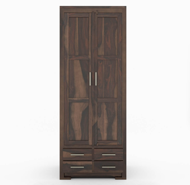 Solid Wood 4 Drawer Tall Armoire Closet