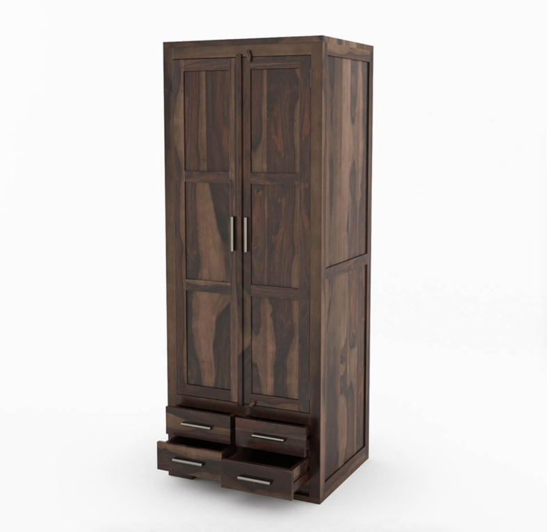 Solid Wood 4 Drawer Tall Armoire Closet