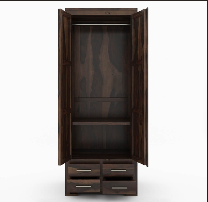 Solid Wood 4 Drawer Tall Armoire Closet