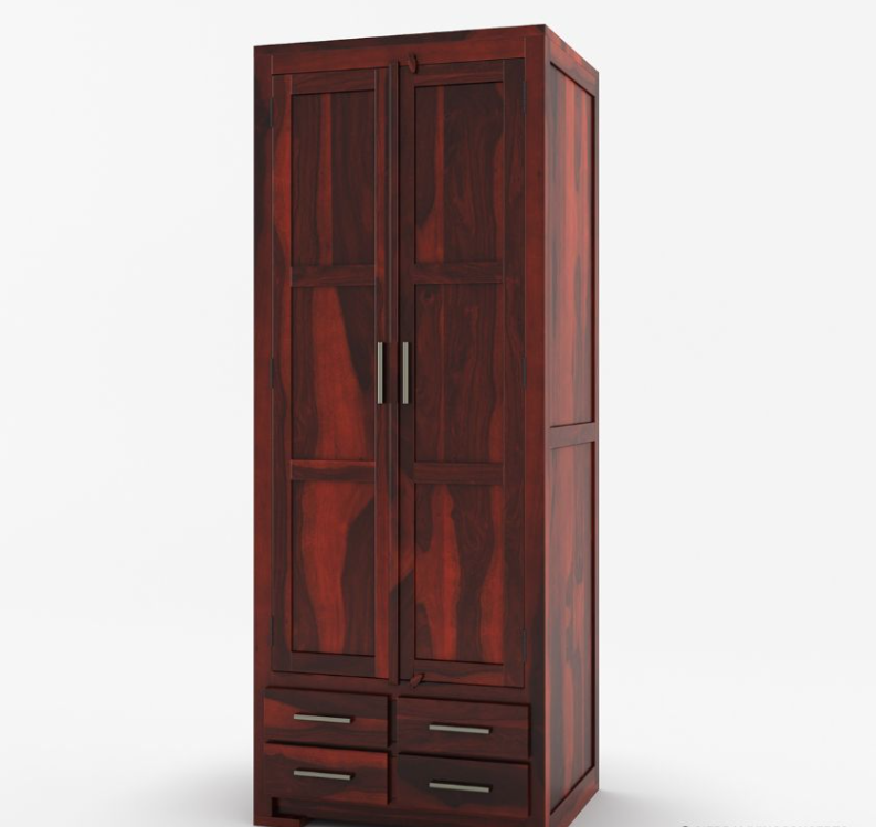 Solid Wood 4 Drawer Tall Armoire Closet