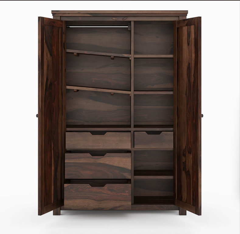 Pioneer Transitional Solid Wood Armoire Wardrobe with  Drawers