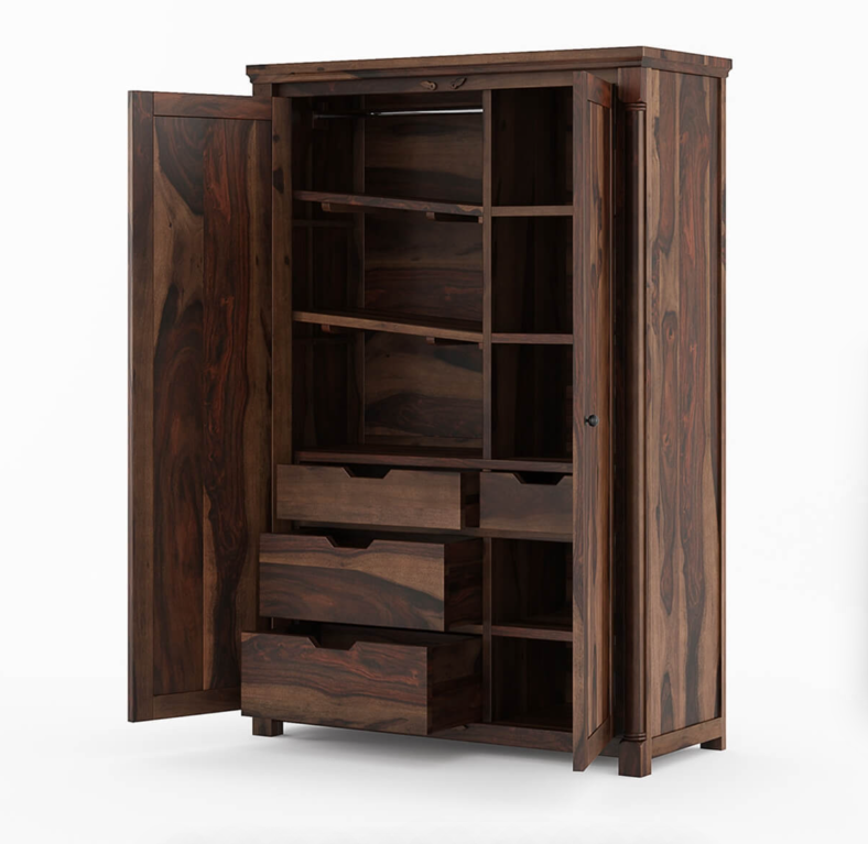Pioneer Transitional Solid Wood Armoire Wardrobe with  Drawers