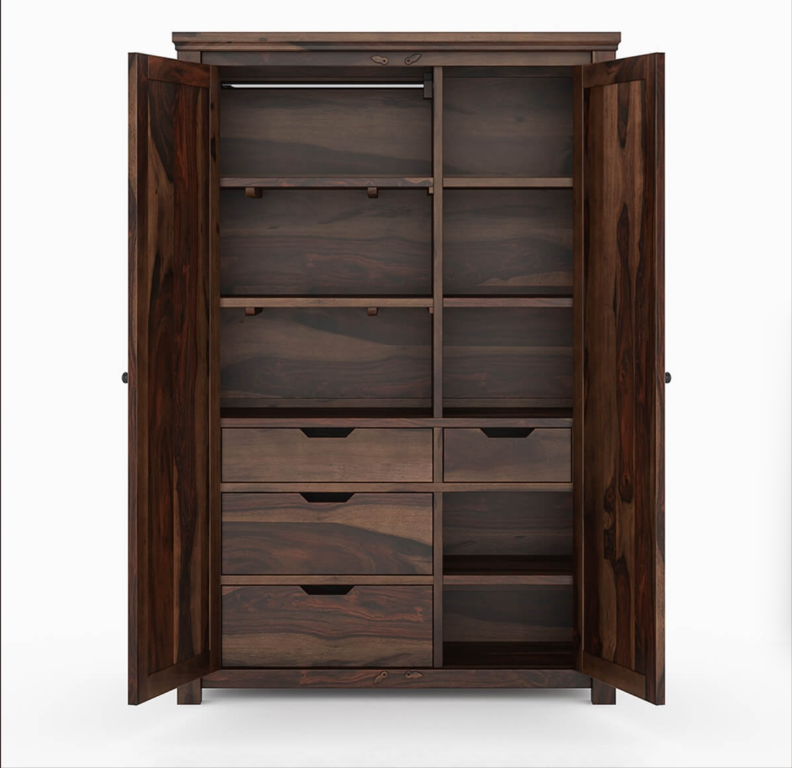 Pioneer Transitional Solid Wood Armoire Wardrobe with  Drawers
