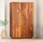 Brocton Modern Rustic Solid Wood Large Armoire Wardrobe with Shelves