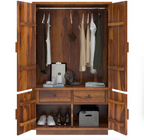 Brocton Modern Rustic Solid Wood Large Armoire Wardrobe with Shelves