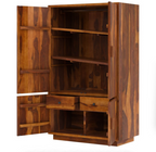 Brocton Modern Rustic Solid Wood Large Armoire Wardrobe with Shelves