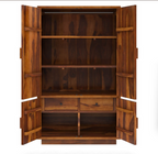 Brocton Modern Rustic Solid Wood Large Armoire Wardrobe with Shelves