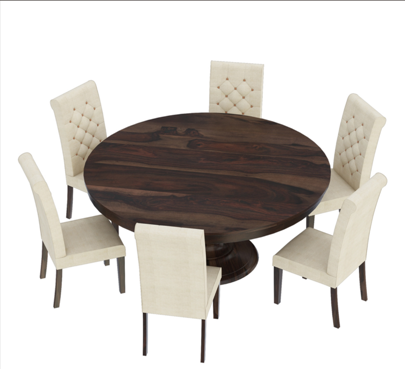 Clanton Rustic Solid Wood Pedestal Round Dining Table Chair Set