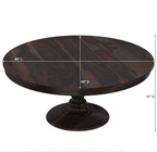 Clanton Rustic Solid Wood Pedestal Round Dining Table Chair Set